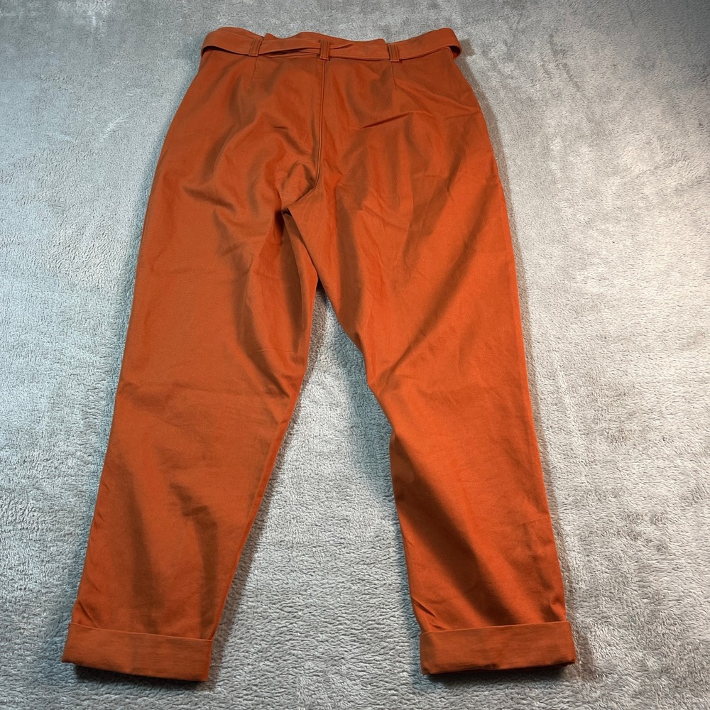 Banana Republic High Rise Cropped‎ Pants with Belt Orange Size 8 Women's Terra - Picture 11 of 16